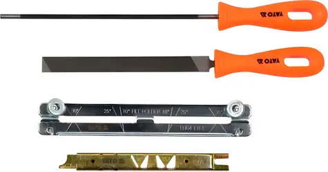 YATO Kettenschleifset 4,8 mm / Kettenschleifset / 4-teilig / für 0,325"-Ketten