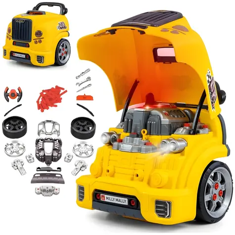 Milly Mally N-Gine gelbes Mechaniker-Werkstattset / Zerlegter Motor / Berufsspiel