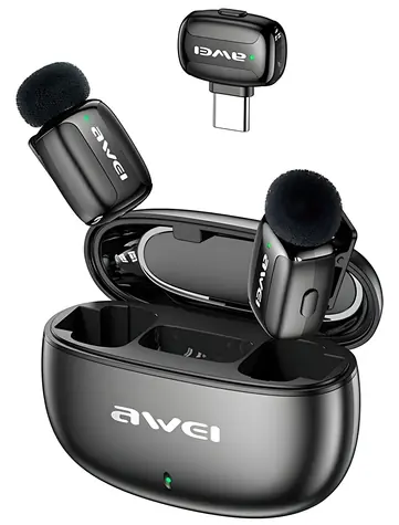 Awei MK5 Duo Ai-Voice schwarz / Ansteckmikrofon / Kabellos