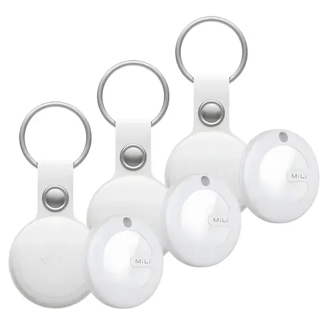 MiLi MiTag weiß, 3 Stück + Anhänger / Bluetooth-Ortungschip / IPX67 / kompatibel mit Apple „Wo ist?“