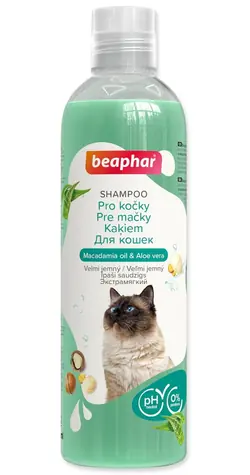 Beaphar Shampoo für Katzen / Shampoo / für langes und kurzes Fell / mit Macadamiaöl und Aloe Vera / 250 ml