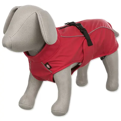 TRIXIE Regenmantel VIMY rot M 45 cm / Für Hunde / Wasserdicht / Reflektierende Elemente / Brustumfang 44-56 cm