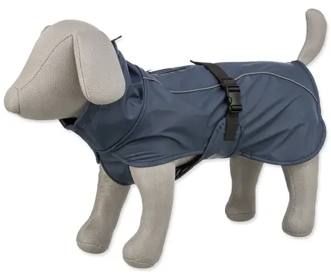TRIXIE BE NORDIC Husum dunkelblau L 55 cm / Regenmantel für Hunde / Wasserdicht / Reflektierende Elemente