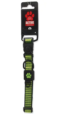 ACTIVE DOG Halsband, Strong M, Limette / Für Hunde / Nylon / 2 x 34-49 cm