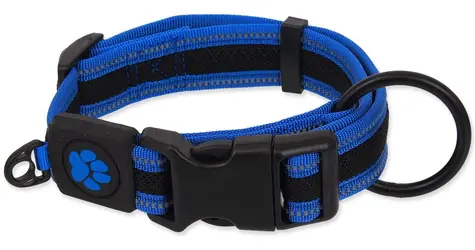 ACTIVE DOG Halsband Fluffy L blau / Nylon / 3,2 x 39-59 cm / Reflektierende Elemente