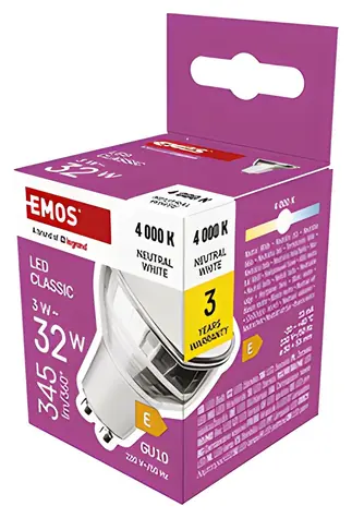 Emos Classic MR16 / LED-Lampe / GU10 / 4,2 W (ersetzt 35 W) / 333 lm / 4000 K neutralweiß