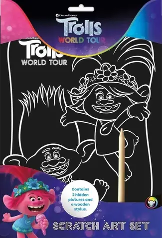 Rubbelbild Trolls 2 / Rubbelbild / 2 Stück + Rubbelstift / ab 3 Jahren