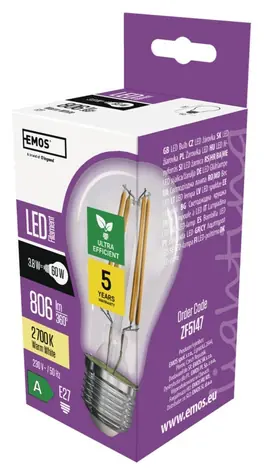GP MET LED-Lampe A60 E27 3,8 W warmweiß / LED-Lampe / 806 lm / 2700 K / 60-W-Ersatz