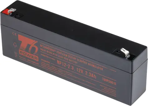 T6 Power NP12-2.3 / Batterie VRLA / 12 V / 2,3 Ah / Faston 4,7 mm F1