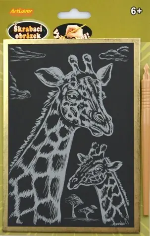 ARTLOVER Rubbelbild Giraffen Gold / Rubbelbild / 17,5 x 12,5 cm / ab 6 Jahren