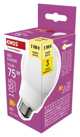 Emos LED-Lampe Classic A60 9,5 W / 75 W E27 / warmweiß / 1055 lm