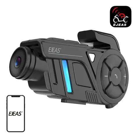EJEAS K1 schwarz / Motorrad-Intercom / Mesh 3.0 / Reichweite 1000 m / Bluetooth 5.1 / IP67