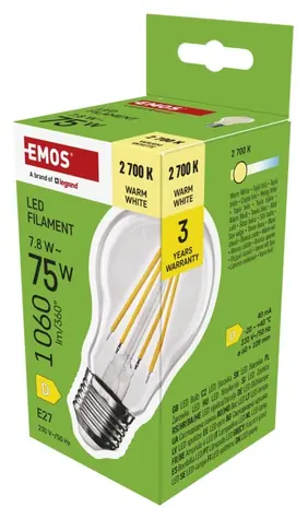GP MET LED-Lampe A60 E27 7,8 W warmweiß / LED-Lampe / 1060 lm / 2700 K / 75-W-Ersatz