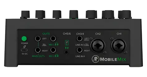 Mackie MobileMix schwarz / Mischpult / 8 Kanäle / Bluetooth / USB-C / Akku