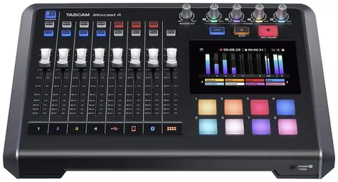 Tascam Mixcast 4 schwarz / Podcast-Mixer / Touchscreen / Bluetooth / 4X XLR/TRS-Eingänge / USB-C