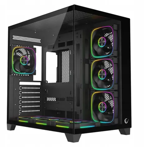 Rampage SEALITE schwarz / PC-Gehäuse / Gehärtetes Glas / 7x ARGB PWM-Lüfter