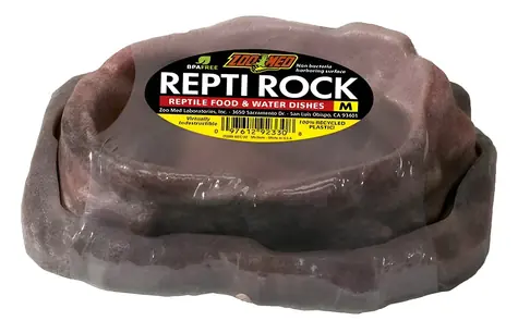ZOOMED Futter- und Wassernapf-Kombination Repti Rock M / Kunststein / Recycelter Kunststoff