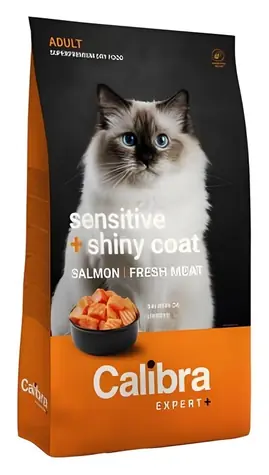 Calibra Cat EXPERT+ Adult Sensitive+Shiny Coat Lachs 400 g / Granulat für Katzen / getreidefrei / Lachs