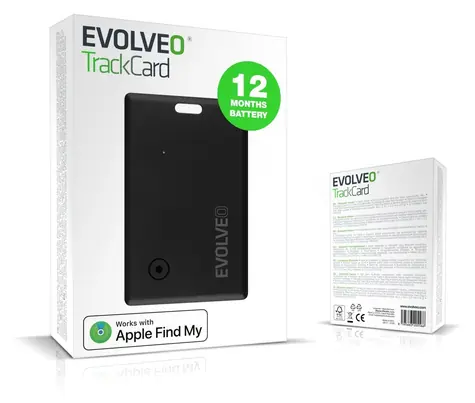 Evolveo TrackCard schwarz / Ortungsgerät / Kreditkartengröße / Apple „Wo ist?“ / Bluetooth 5.2