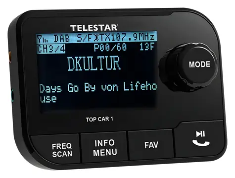 Telestar TOP CAR 1 schwarz / DAB+ Kfz-Adapter / Bluetooth 5.0 / LCD-Display / FM-Transmitter