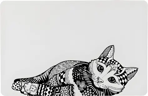 TRIXIE Zentangle Schüsselmatte 44x28 cm / Schüsselmatte / Gummi / rutschfest
