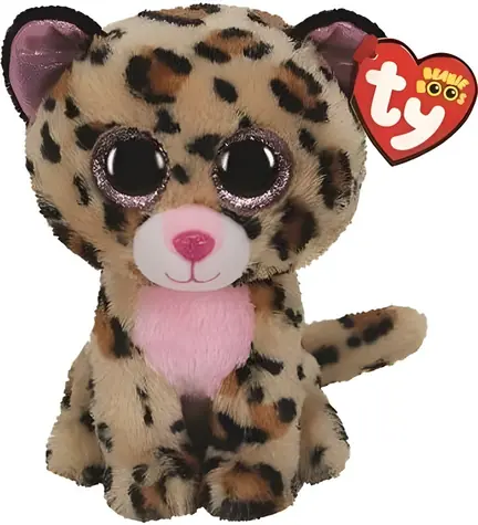 Ty Plüschleopard LIVVIE braun-rosa / 24 cm