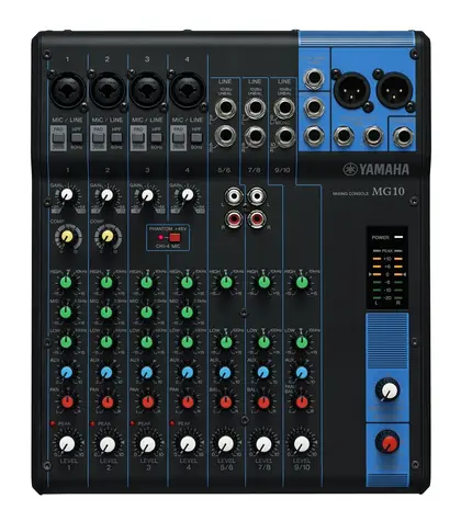 Yamaha MG10 schwarz / Mischpult / 10 Kanäle / 48V Phantomspeisung / 24 Bit / 192 kHz