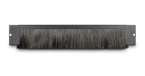 Inter-tech Bürstenschiene 19" schwarz / Abdeckschiene für Verteilerschrank / 1 HE / 360 x 66 x 10 mm / Stahl