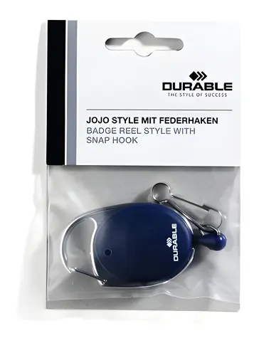Durable Jojo Style Dunkelblau / Einziehbarer Namensschildclip / Metallkarabiner / Gurtlänge 80 cm