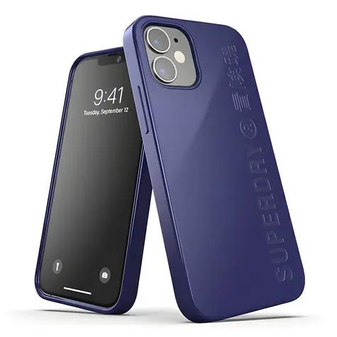 SuperDry Snap Hülle für Apple iPhone 12 mini, dunkelblau / Hülle / Kompostierbar