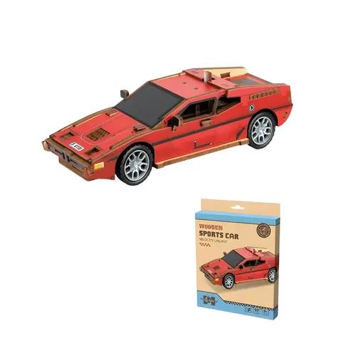 3D-Holzpuzzle Auto rot / 60 Teile