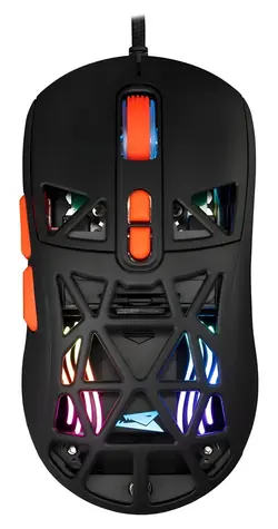 Baracuda Seal schwarz / Gaming-Maus / Optischer Sensor / 12800 DPI / RGB-Beleuchtung / 7 Tasten / USB