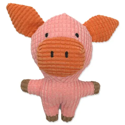 HABEN SIE EIN HAUSTIER? Plüschschweinchen, rosa, 20 cm / Hundespielzeug / Mit Quietscher / Polyester