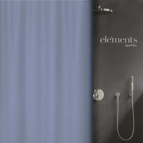 Elements by Spirella PURE blau / Duschvorhang / 120 x 200 cm / Polyester