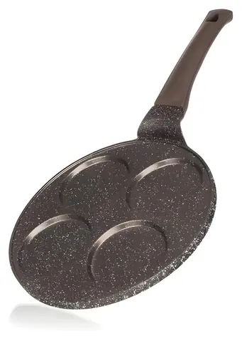 Banquet Granite Dunkelbraun 26 cm / Pfannkuchenpfanne / 4 Mulden / Antihaftbeschichtung