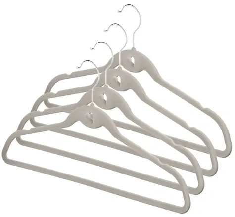 Compactor -Kleiderbügel-Set (4 Stück) / Samtbezogen, rutschfest / 42 x 23,5 x 0,5 cm