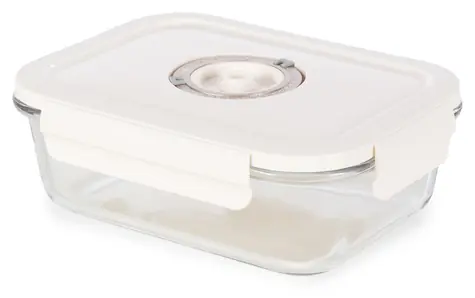 Compactor ASPIFRESH L / Vakuum-Lebensmittelbehälter aus Glas / 1040 ml / 19,7 x 14,7 x 6 cm