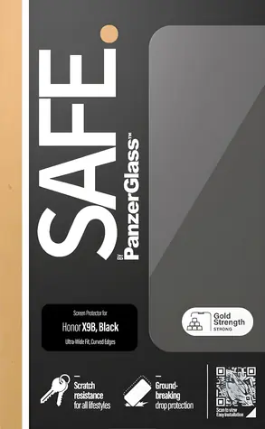 PanzerGlass SAFE für Honor Magic6 Lite, schwarz / Gehärtetes Glas / UWF / Vollflächig klebend / 0,42 mm