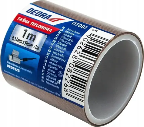 Dedra Teflonband / Teflonband / 50 mm x 10 m / 0,13 mm / selbstklebend