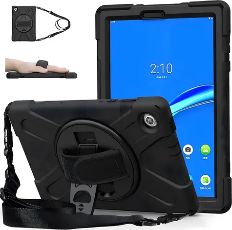 Strado Armor Schutzhülle mit Tragegurt für Lenovo Tab M10 TB-X306X/X306F, schwarz / Tablet-Hülle / Universal