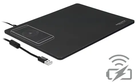 DeLock Mauspad mit kabelloser USB-Ladefunktion / Mauspad / Kabelloses Laden