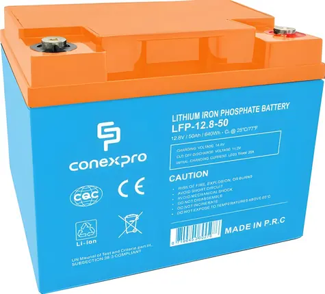 Conexpro LFP-12.8-50 / Akku / LiFePO4 / 12V/50Ah / T14 / Bluetooth