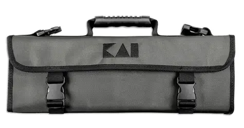 KAI Messerset Wasabi Schwarz / 5-teilig + Kochtasche / Edelstahl 6A/1K6 / 58 HRC