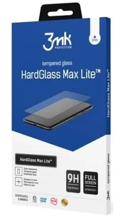 3MK HardGlass Max Lite gehärtetes Glas für Realme 10 5G, Schwarz / Schutzglas / Vollständige Abdeckung / 9H