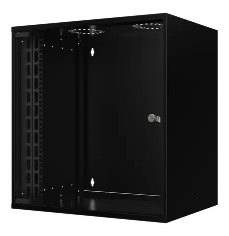Lanview SOHO Wandrack 12 HE schwarz / Wandrack / 19" / 535 x 400 x 572 mm / Tragfähigkeit 80 kg