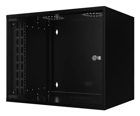 Lanview SOHO schwarz / Wandschrank / 9 HE / 535 x 400 x 440 mm / Tragfähigkeit 80 kg / IP40
