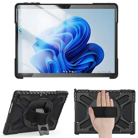eSTUFF ATLANTA Defender für Microsoft Surface Pro 9-12, schwarz / Tablet-Hülle / Polycarbonat/TPU / Robust
