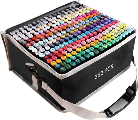EXTRALINK Alkoholmarker-Set / 262 Stück / Doppelseitige Pinselspitze