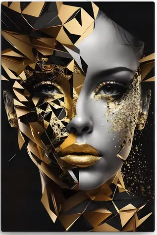 Norimpex Diamantmalerei Frau in Gold / 30x40 cm