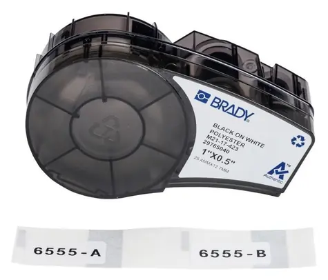 BRADY Polyester-Etiketten für M210/M211 / Druckeretiketten / Polyester / 2,54 x 1,27 cm / 121 Stück